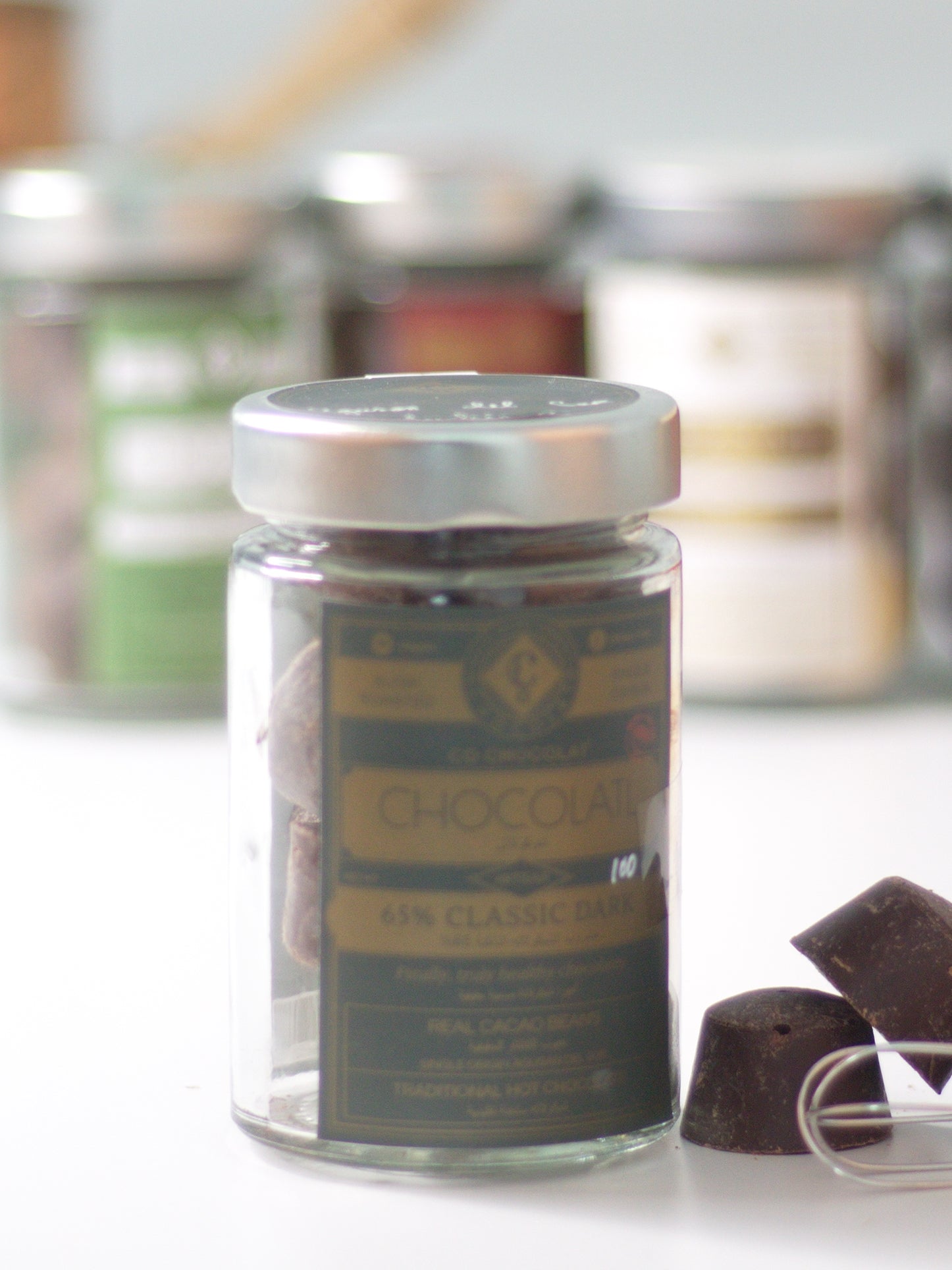 Co Chocolat 65% Classic Dark Hot Chocolate - Vegan, Gluten-Free, Nut-free 100g Jar
