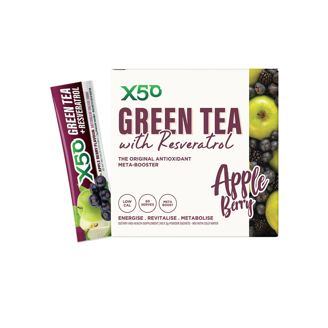 X50 Lifestyle Green Tea X50 + Resveratrol 60's Apple Berry