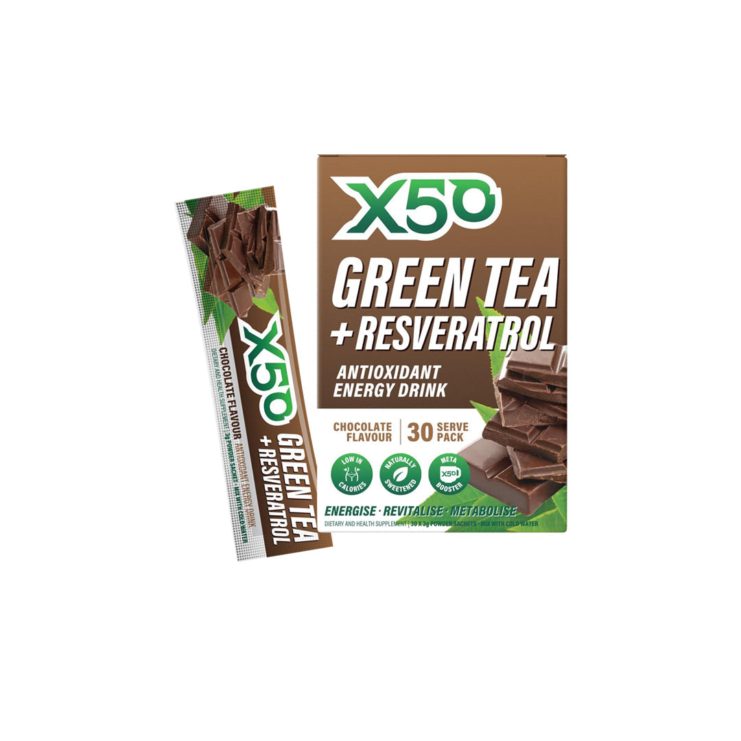 X50 Lifestyle Green Tea X50 + Resveratrol 30's Chocolate