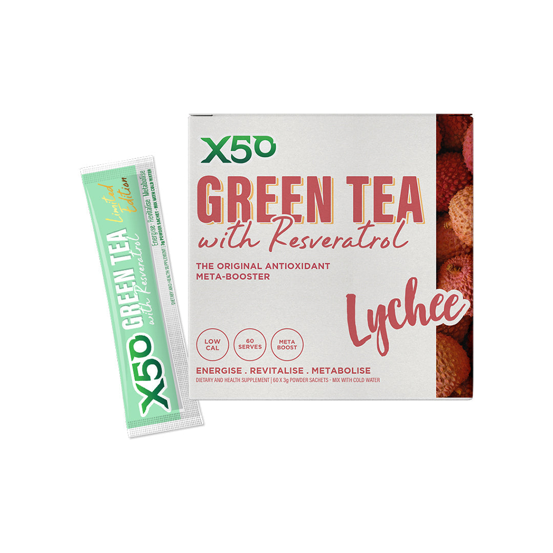 X50 Lifestyle Green Tea X50 + Resveratrol 60's Lychee