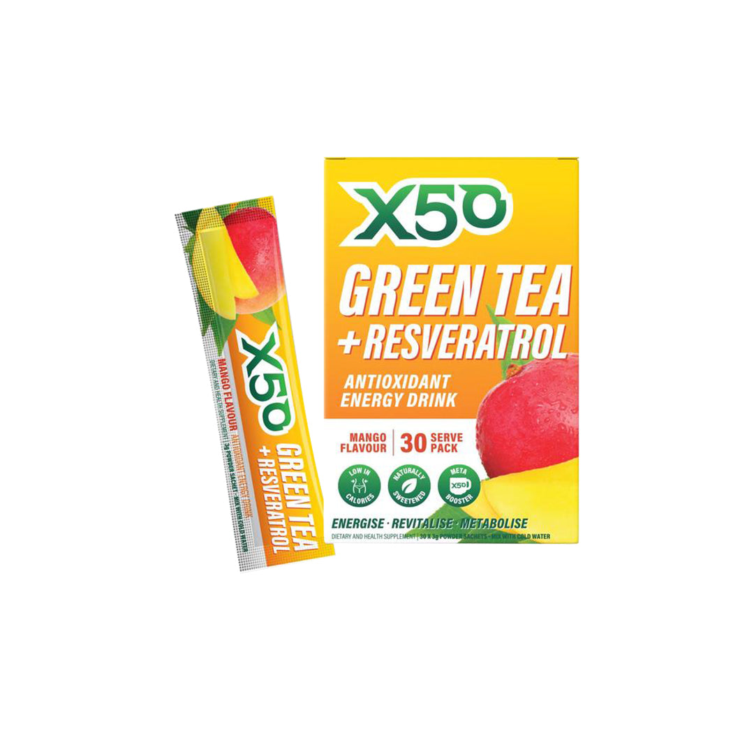X50 Lifestyle Green Tea X50 + Resveratrol 30's Mango