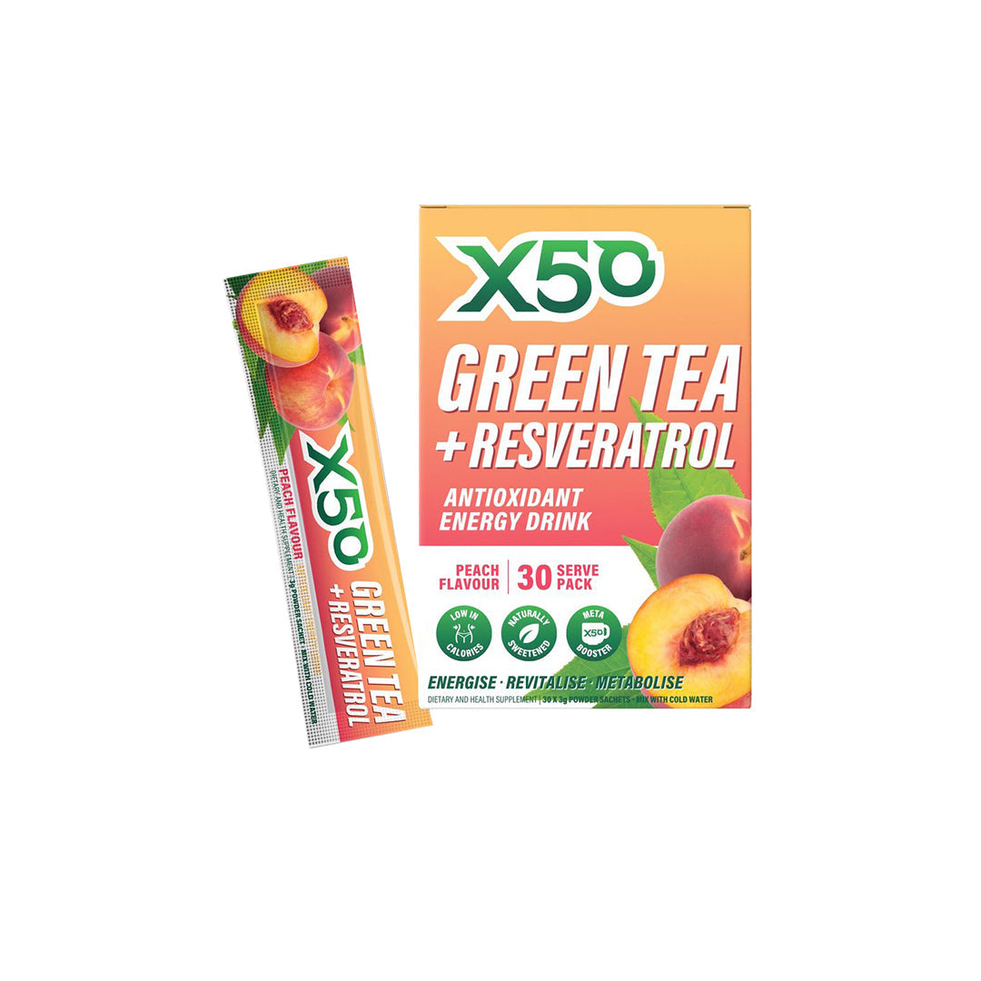 X50 Lifestyle Green Tea X50 + Resveratrol 30's Peach