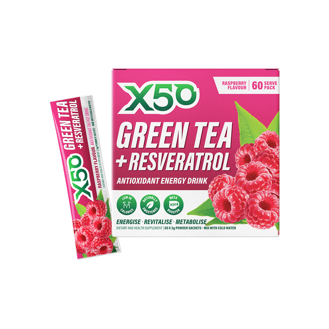 X50 Lifestyle Green Tea X50 + Resveratrol 60's Raspberry