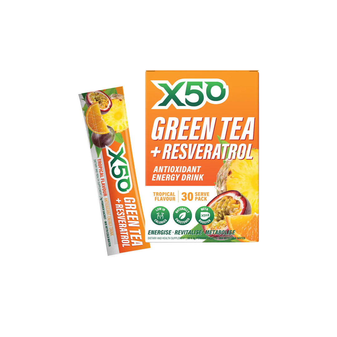 X50 Lifestyle Green Tea X50 + Resveratrol 30's Tropical