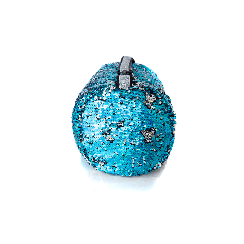 O.some OSOME-Flip Sequin Holographic and Turquoise Small Duffel Bag